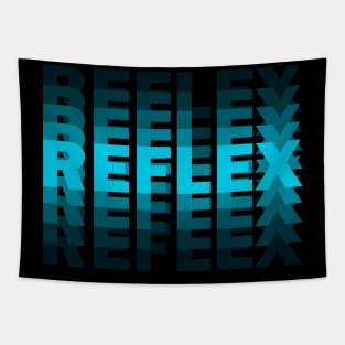 REFLEX - BLUE text with blur Tapestry