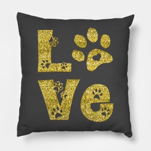 gold glitter for cats lovers Pillow