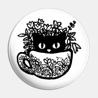 Cup Garden Cat Pin