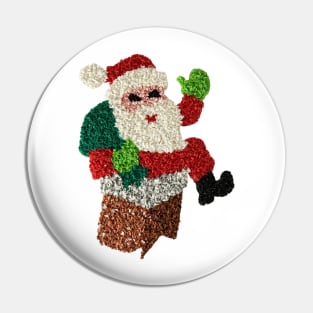 Christmas Popcorn Santa Stuck in the Chimney Pin