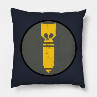 WW2 Retro Bomber Patch (distressed) Pillow