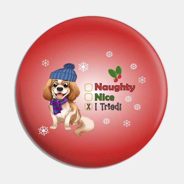 Naughty Christmas Cavalier King Charles Spaniel Pin by Cavalier Gifts