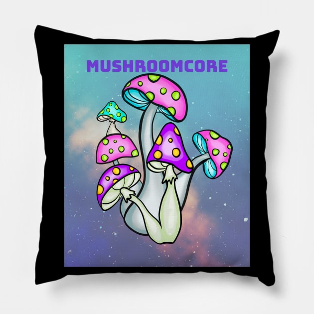 Mushroomcore Madness Pillow by NedisDesign