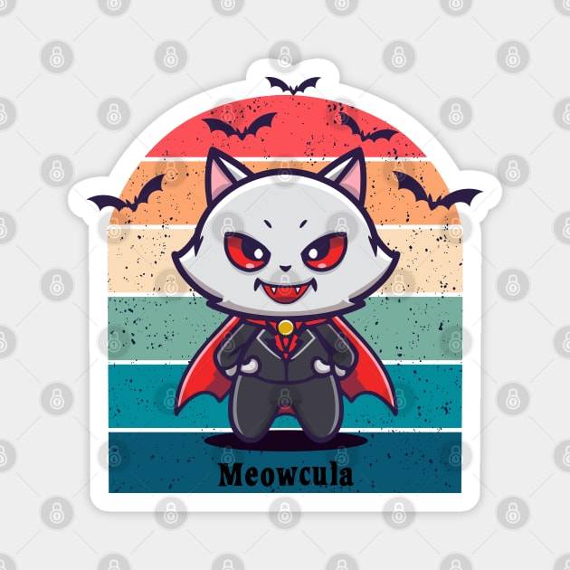 Meowcula cute vampire cat Magnet by KENG 51