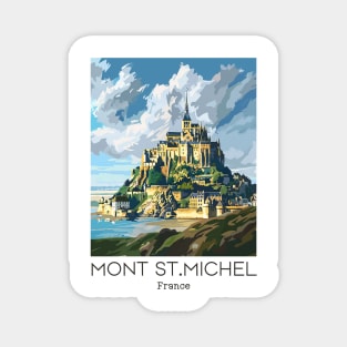 A Vintage Travel Illustration of Mont Saint Michel - France Magnet