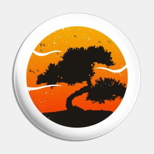 'Bonsai Tree Japanese Calligraphy' Cool Plant Gift Pin