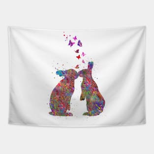 Rabbit kissing Tapestry