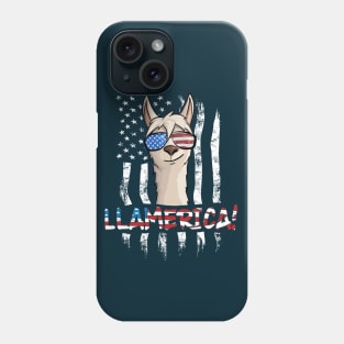 LLamerica American Flag LLama Pun Phone Case