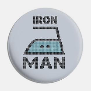 IRON MAN - Funny faux embroidery print Pin