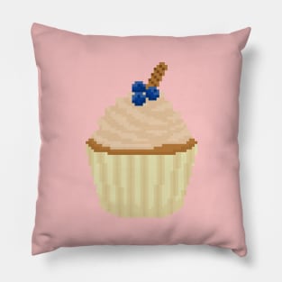 Cream coloured cupcake pixel art Pillow