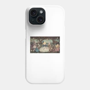 Alice in Wonderland. "Tea Party with the Mad Hatter and the Cheshire Cat" Phone Case