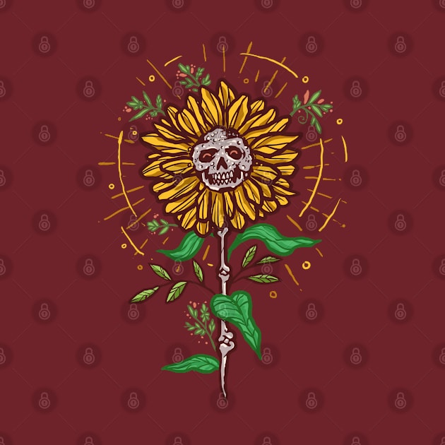 Sunflower Skull by Mako Design 