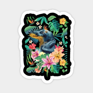 Tropical Black Tan Dachshund Doxie 2 Magnet