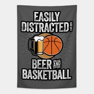 Easily Distracted by Beer and Basketball Tapestry