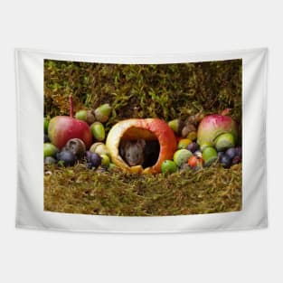 wild house mouse  in a apple Tapestry
