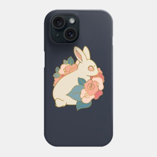 Floral Bunny - White Phone Case