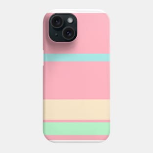 A matchless blend of Soft Pink, Blue Lagoon, Light Mint and Bisque stripes. Phone Case