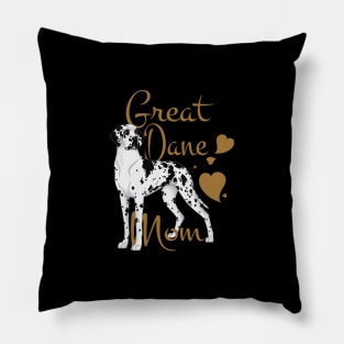 Harlequin Great Dane Mom, Original Digital Illustration, The Perfect Gift For Mom! Pillow