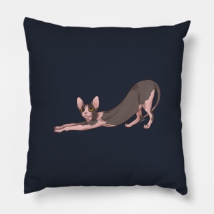 Bicolor Sphynx Cat With Yellow Eyes, Hairless Cat Pillow