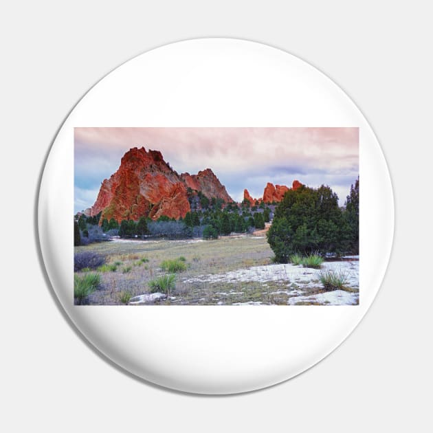 Garden of the Gods Winter Sunrise Pin by briankphoto