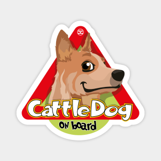 Cattle Dog On Board - Red Magnet