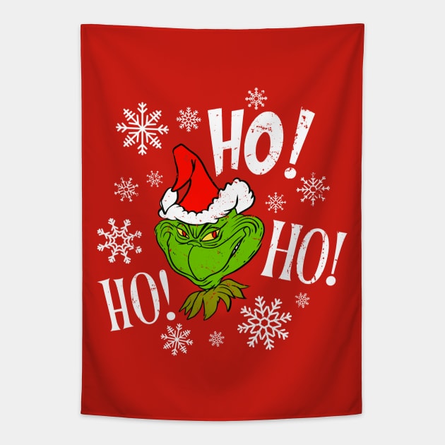 Merry Grinchmas! Ho Ho Ho! Tapestry by RetroPandora