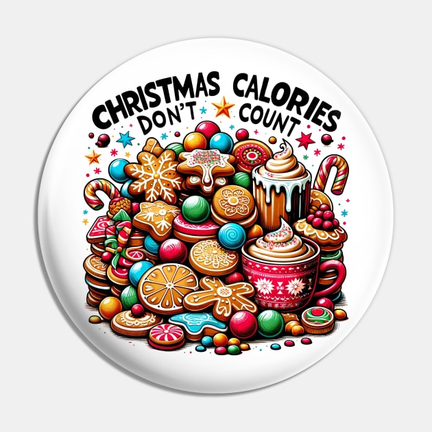 Christmas Calories Don't Count Vintage Baking Pin by TheCloakedOak
