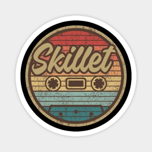 skillet cassette retro circle Magnet