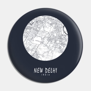 New Delhi, India City Map - Full Moon Pin