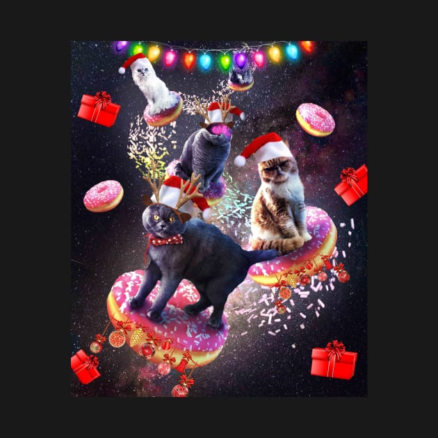 Space Donut Cat, Christmas Cats, Funny by Random Galaxy