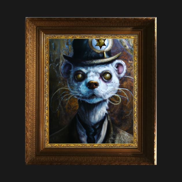 Steampunk Ferret Self Portrait by Trip Tank