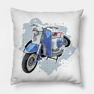 Vintage Motor Scooter Pillow