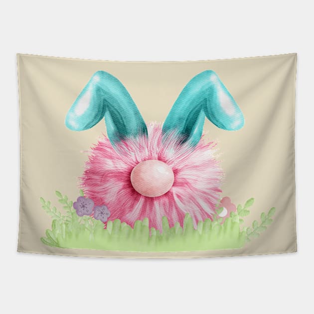 Bunny gnome fluffball Tapestry by PixieMomma Co