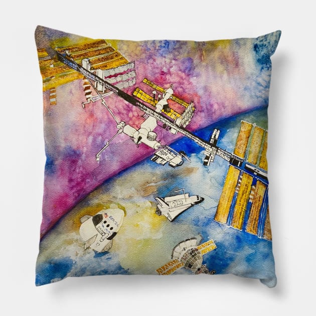 Space Station Pillow by Cwang