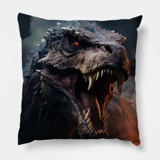 scary t-rex screaming Pillow