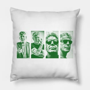 Anthony Bourdain// green solid style Pillow