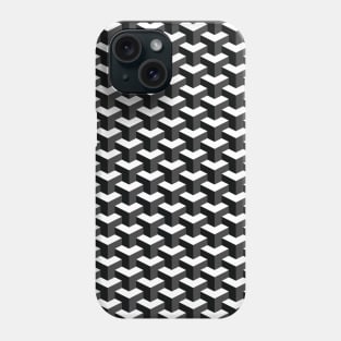 Black and White Cube Pattern 3D Effect Phone Case