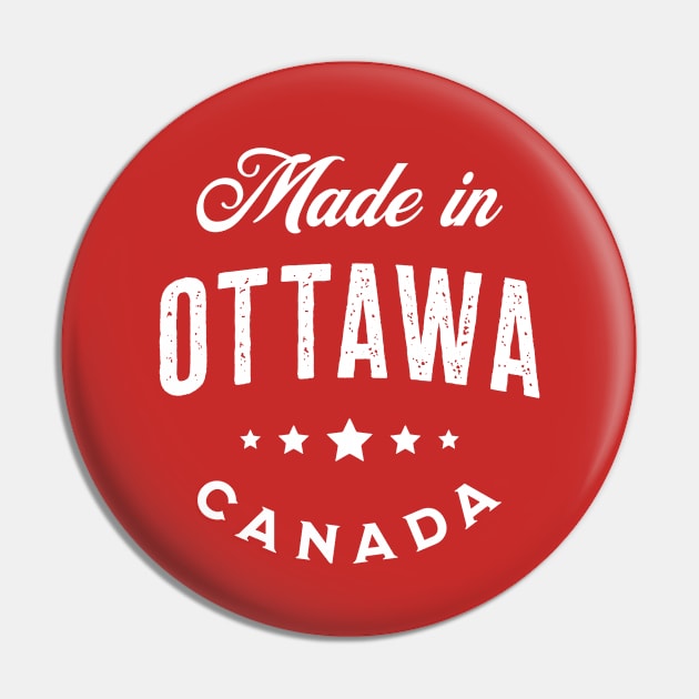 Made In Ottawa, Canada - Vintage Logo Red Pin by VicEllisArt