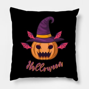 Halloween scary evil pumpkin funny pumpkin head Pillow