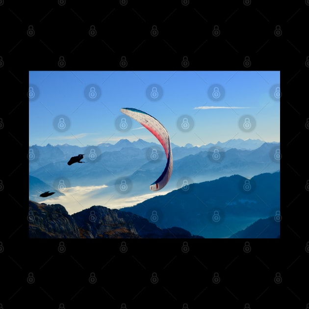 Paraglider Swiss Alps by Wolf Art / Swiss Artwork Photography