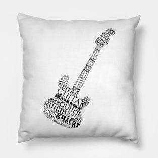 Typographic guitar Pillow