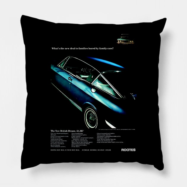 SUNBEAM RAPIER - advert Pillow by Throwback Motors