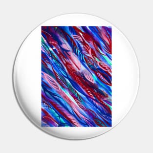 Red Pink and Blue Vines Pin