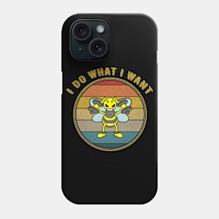 I Do What I Want Bee Working Out Distressed Phone Case