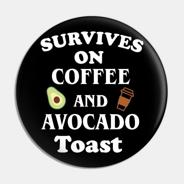 Survives On Coffee And Avocado Toast Pin by sunima