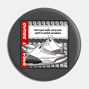 AJ 3 Retro White Cement Shoes Pin