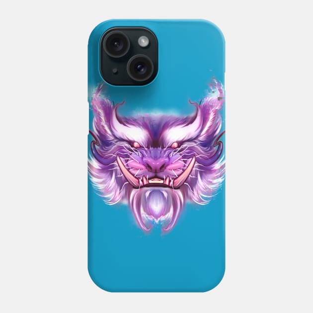 Neon tiger dragon Phone Case by RobertEkblom