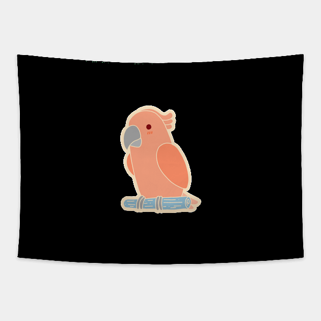 Cute Parrot - Pink Tapestry by vpessagno