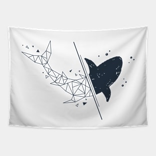 Shark. Nautical. Geometric Style Illustration Tapestry