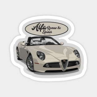 ALFA ROMEO 8C SPIDER White Magnet